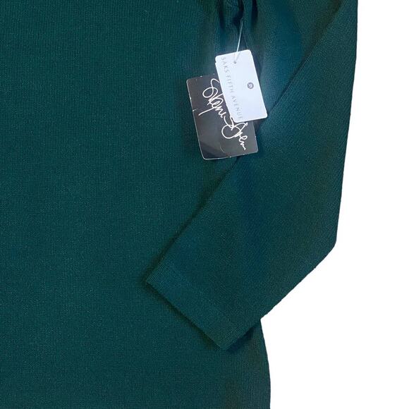NEW Vintage Marie St. John Forest Green Knit Mock Neck Sweater Large NOS Hunter - Picture 4 of 9